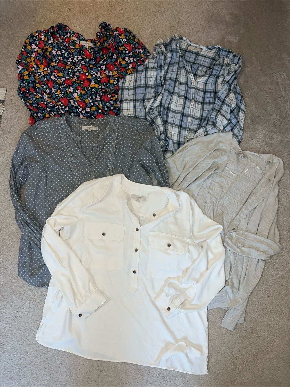 LOFT Mixed Long sleeve Blouse LOT Women’s XL